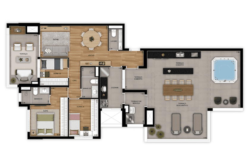 Penthouse - 3 dorms. (1 suíte) - 145m² - Final 08