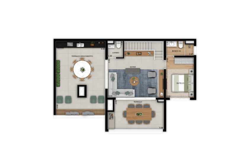 Duplex superior do apartamento 3 dorms. (1 suíte) - 159 m² - Final 1