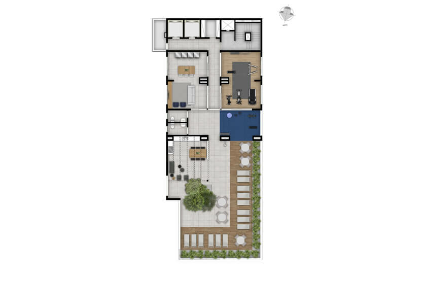 Implantação do térreo (Perspectiva artística)