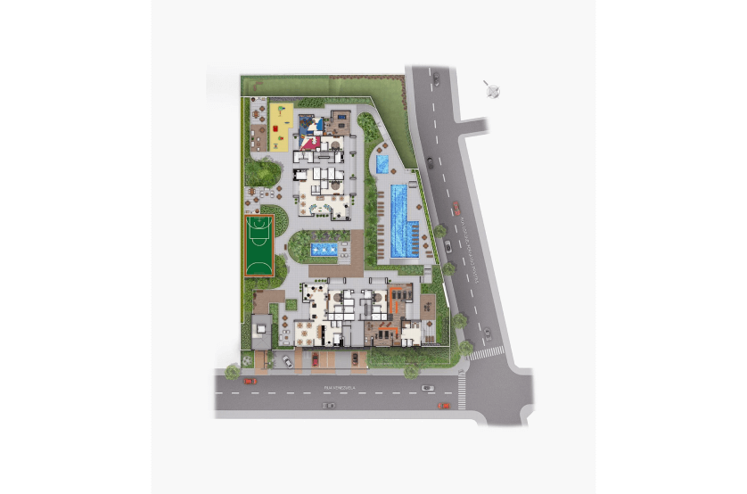 Implantação térreo (Perspectiva artística)