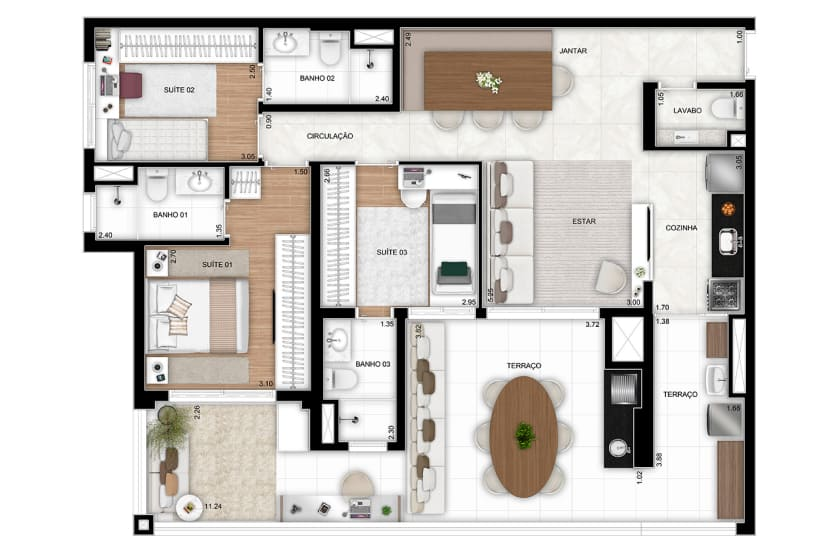 3 dorms. (1 suíte) - Final 1