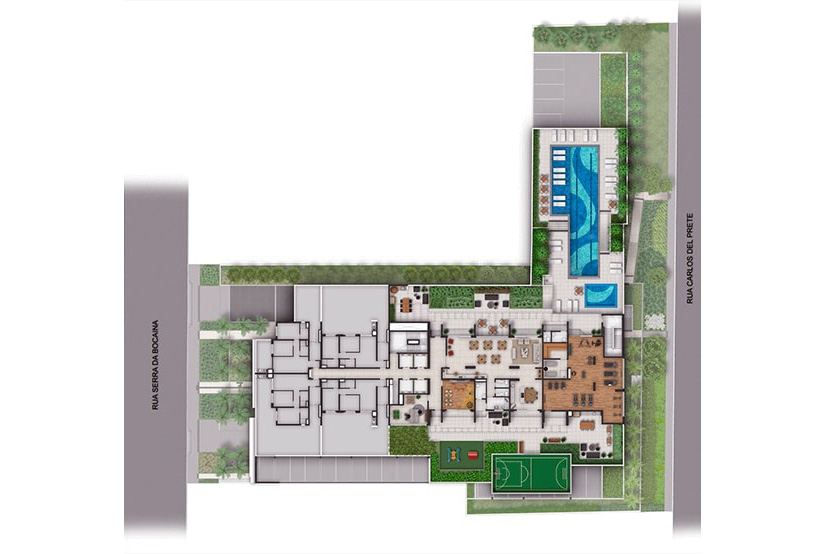 Implantação térreo (Perspectiva artística)