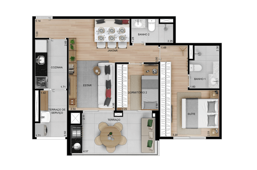 2 dorms. (1 Suíte) – Final 06