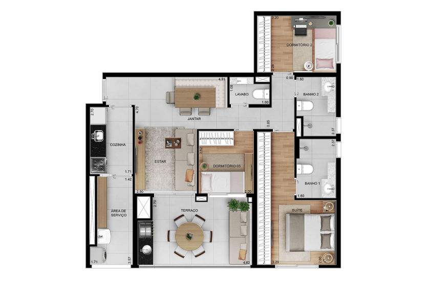 3 dorms. (1 Suíte) – Final 05