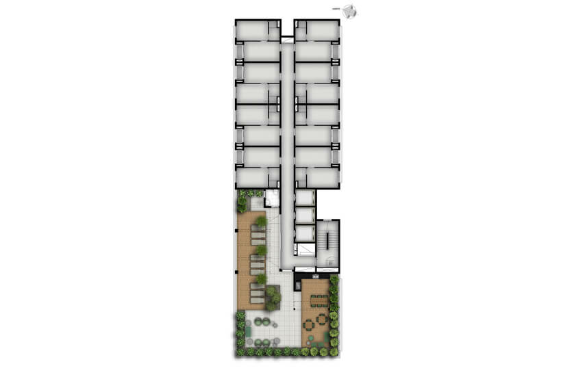 Implantação do 13° pavimento (Perspectiva artística)