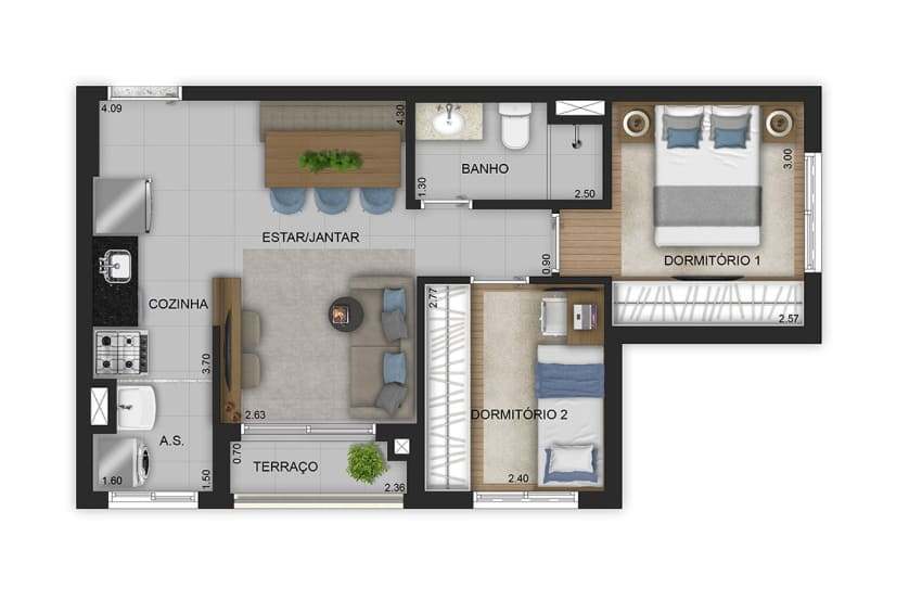 2 dorms. - final 1 torre 1