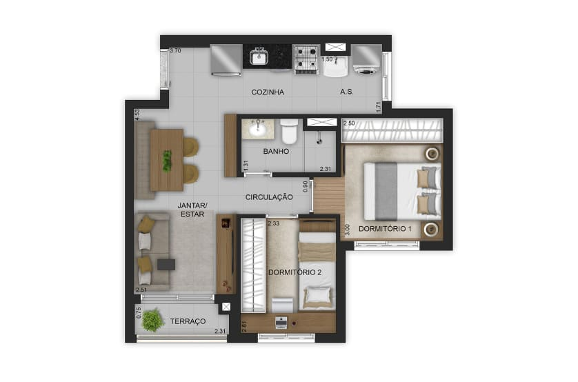 2 dorms - finais 4, 5, 9 e 10 