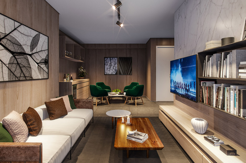 Living - 106m² (Perspectiva artística)