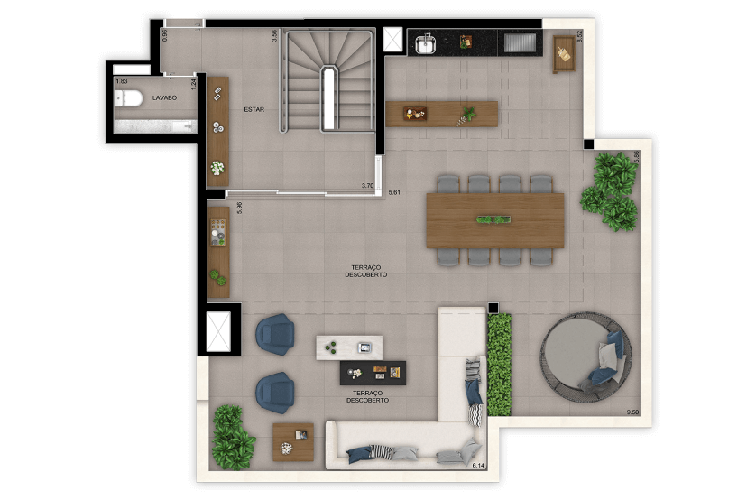 Duplex superior - 3 Suítes - 204m² - Torre 2 - Final 6