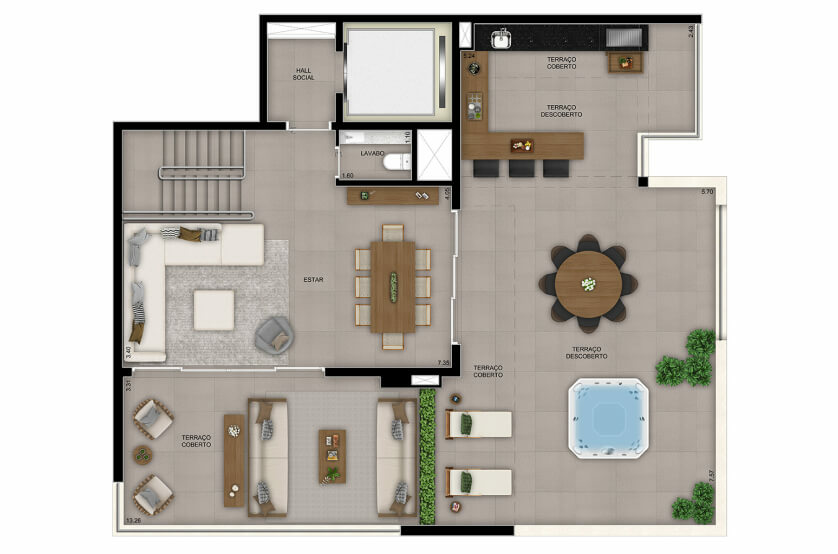 4 Suítes - Duplex superior - Torre 2 - Final 4