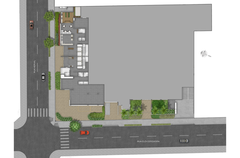 Implantação térreo (Perspectiva artística)