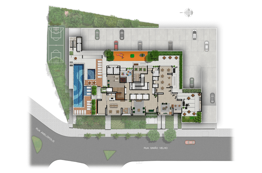 Implantação térreo (Perspectiva artística)