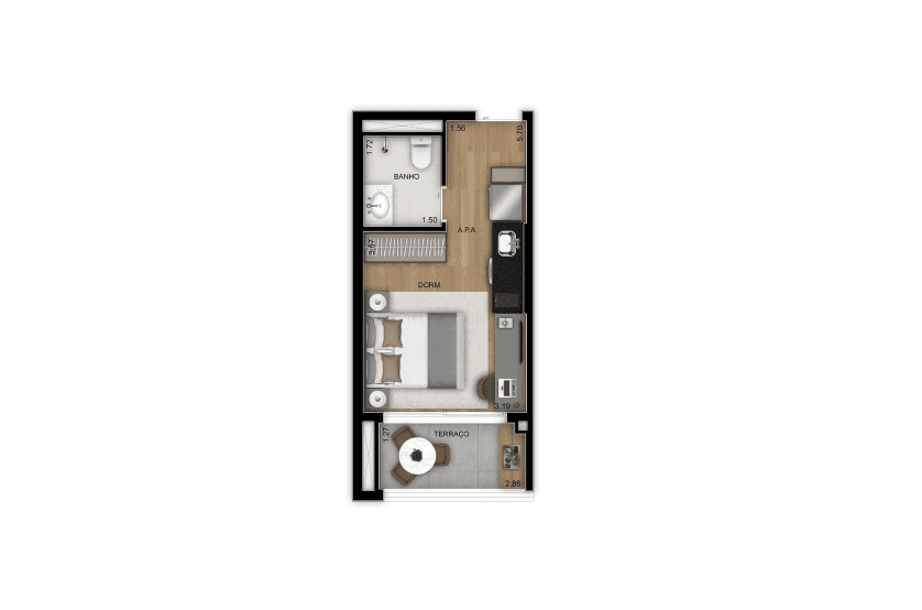 Studio residenciais – 25m² - Final 3