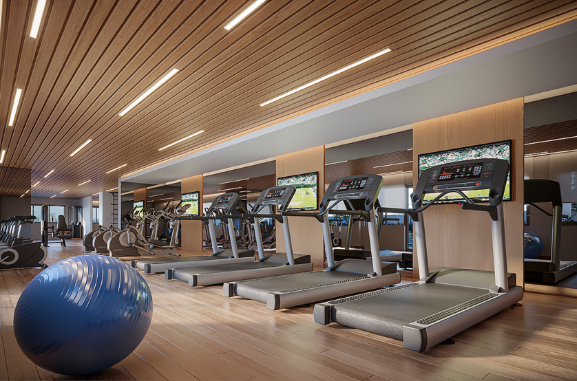 Fitness com 171m² (Perspectiva artística)