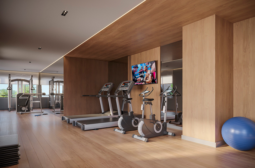 Fitness com 62m² (Perspectiva artística)