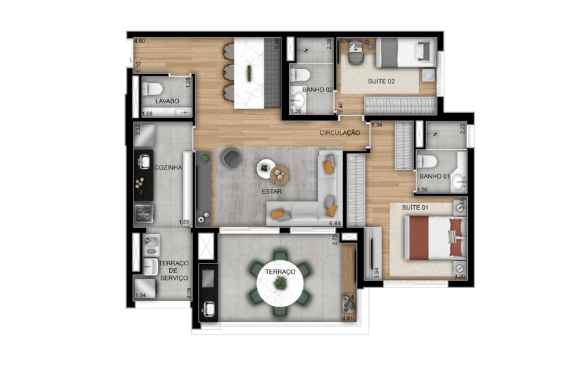 2 dorms. (2 suíte) - Final 01