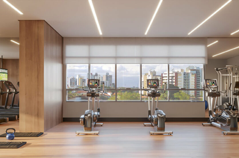 Fitness interno com 151m² - 3º pavimento  (Perspectiva artística)