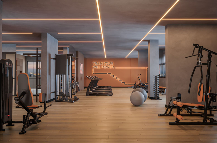 Fitness com 173m² (Perspectiva artística)