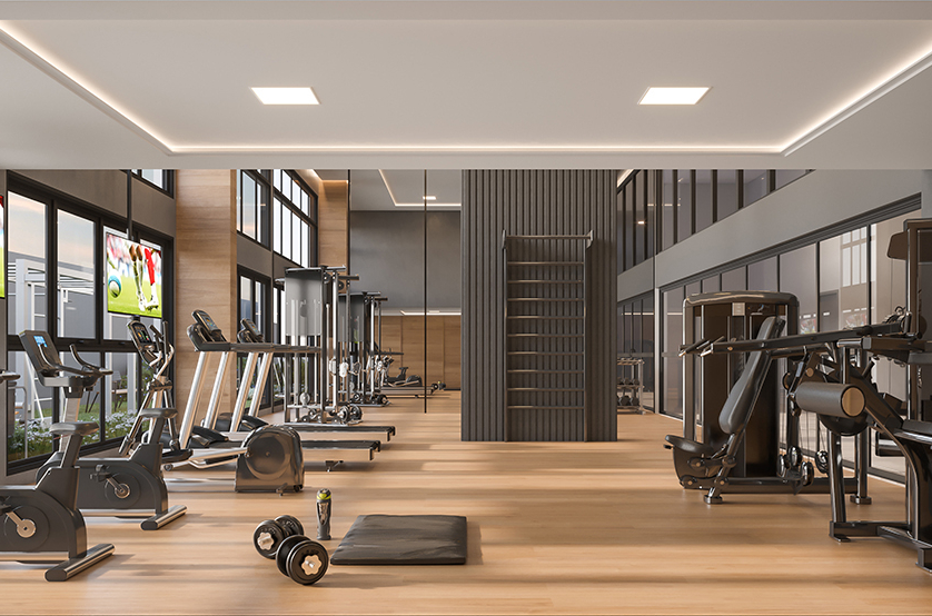 Fitness com 79m² - Torre 2 (Perspectiva artística)