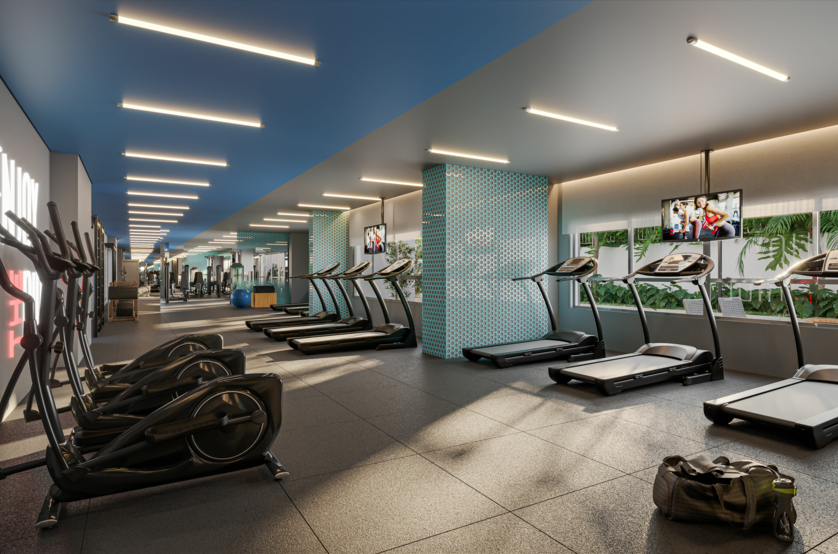 Fitness com 225m² (Perspectiva artística)