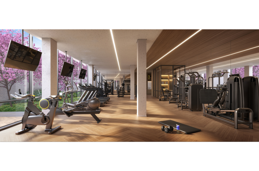 Fitness com 245m² (perspectiva artística)