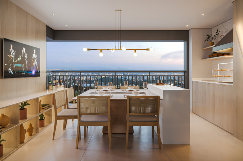 Terraço do apartamento de 118m² (Perspectiva artística)