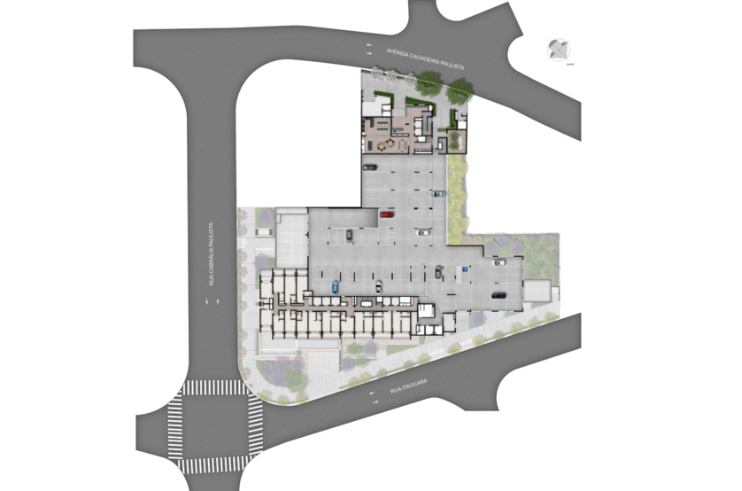 Implantação térreo (Perspectiva artística)