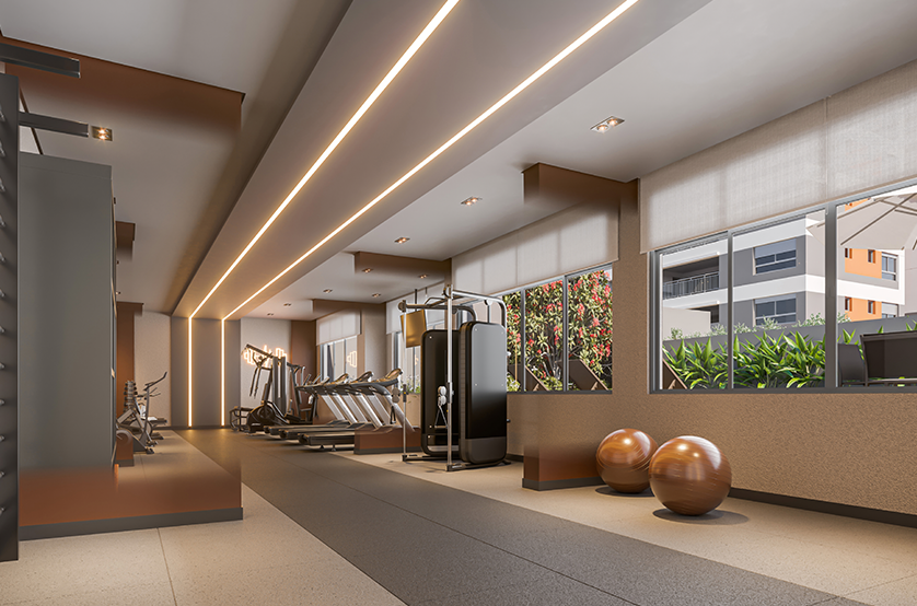 FItness com 103m² - Torre Grand Club (Perspectiva artística)