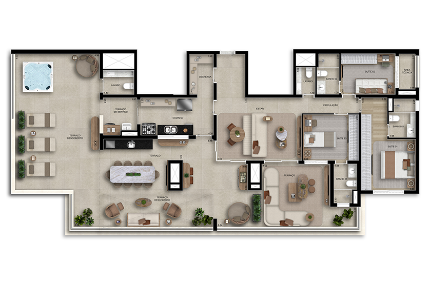 218m² I Penthouse (Perspectiva artística)