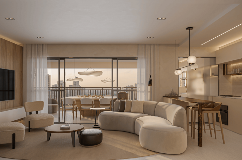 Living - Apto 134m² (perspectiva artística)