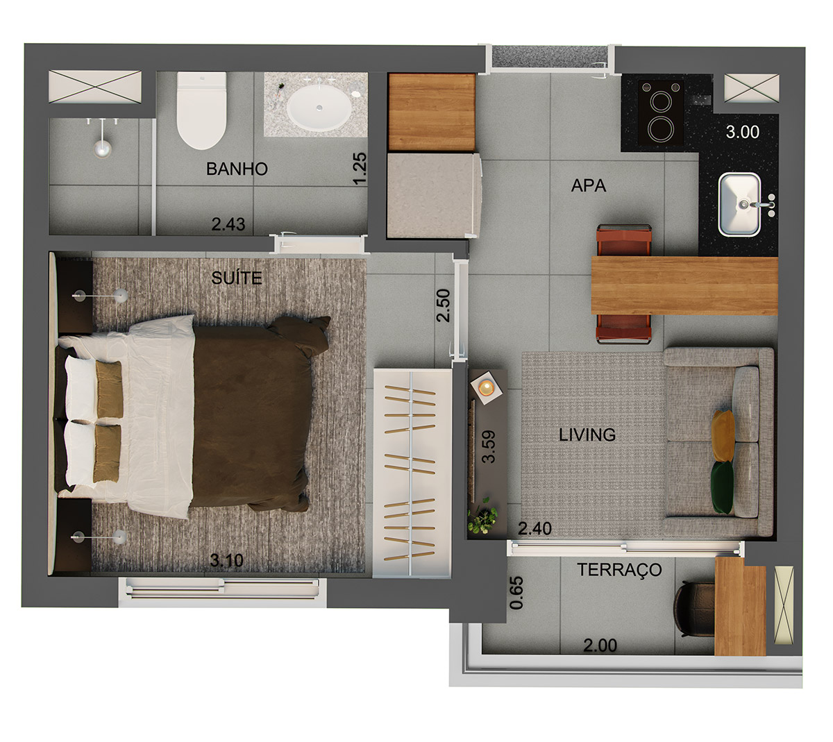 Smart Home Butantã - 1 dorm com suíte – 26 m²