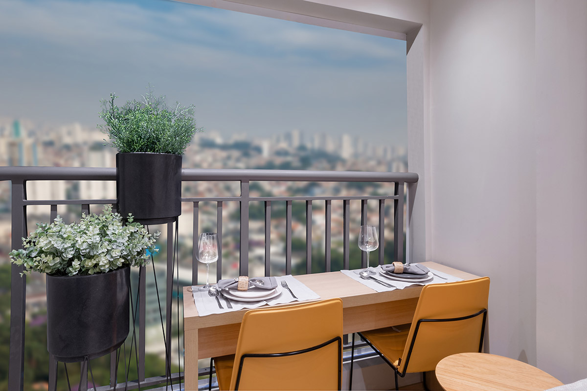 GranDiálogo Vila Prudente – Gran Smart - Terraço do Apartamento Decorado de 1 dorm. - 28m²